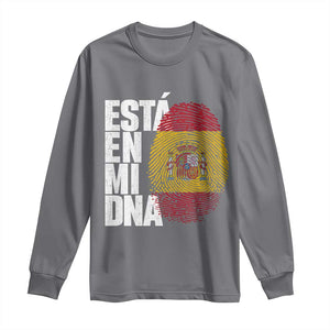 It's in My DNA Espana Spain Spanish Flag Pride Long Sleeve Shirt TS14 Charcoal Print Your Wear