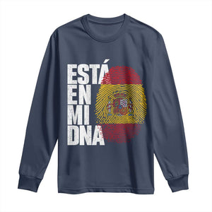 It's in My DNA Espana Spain Spanish Flag Pride Long Sleeve Shirt TS14 Navy Print Your Wear