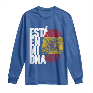 It's in My DNA Espana Spain Spanish Flag Pride Long Sleeve Shirt TS14 Royal Blue Print Your Wear