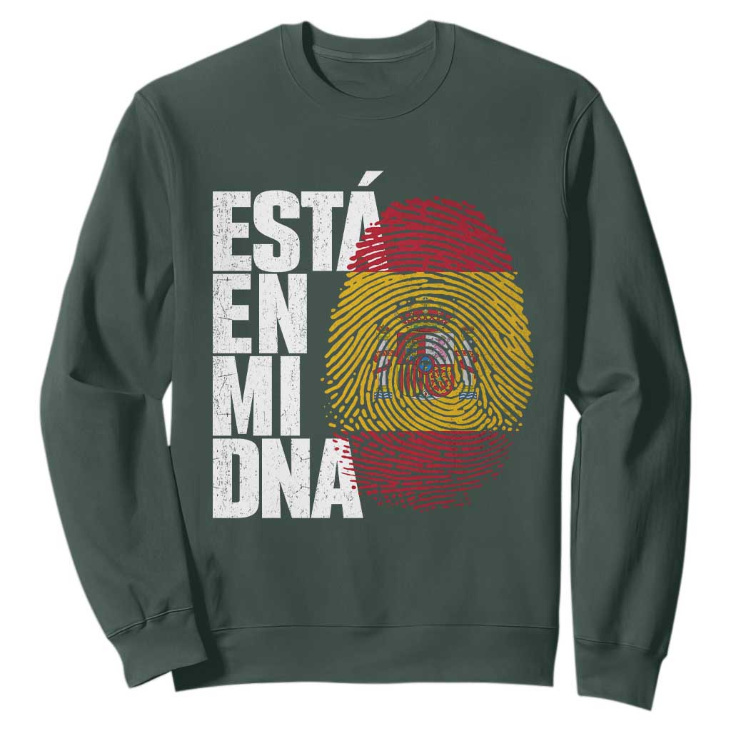 It's in My DNA Espana Spain Spanish Flag Pride Sweatshirt TS14 Dark Forest Green Print Your Wear