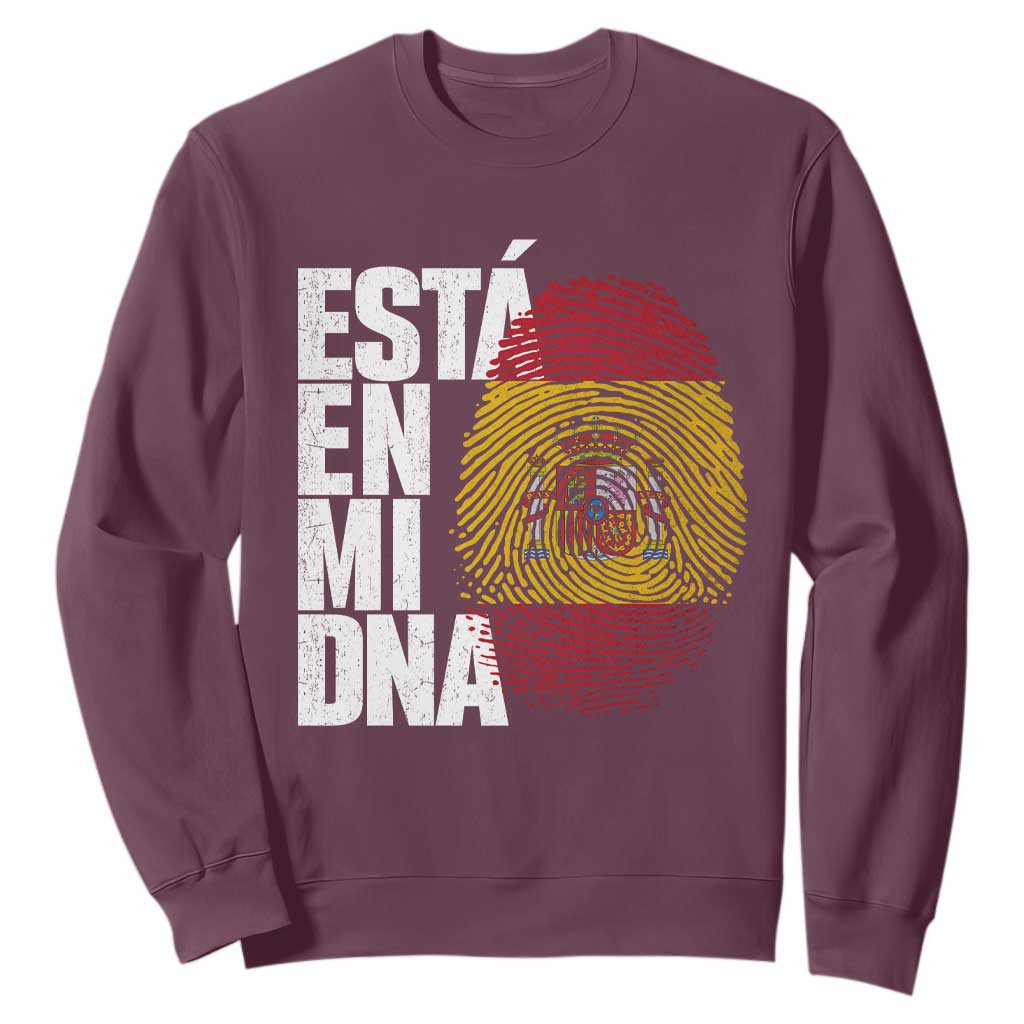 It's in My DNA Espana Spain Spanish Flag Pride Sweatshirt TS14 Maroon Print Your Wear