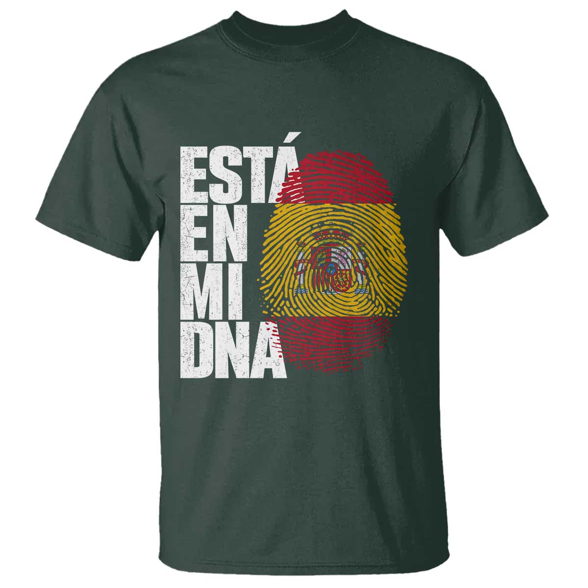 It's in My DNA Espana Spain Spanish Flag Pride T Shirt TS14 Dark Forest Green Print Your Wear