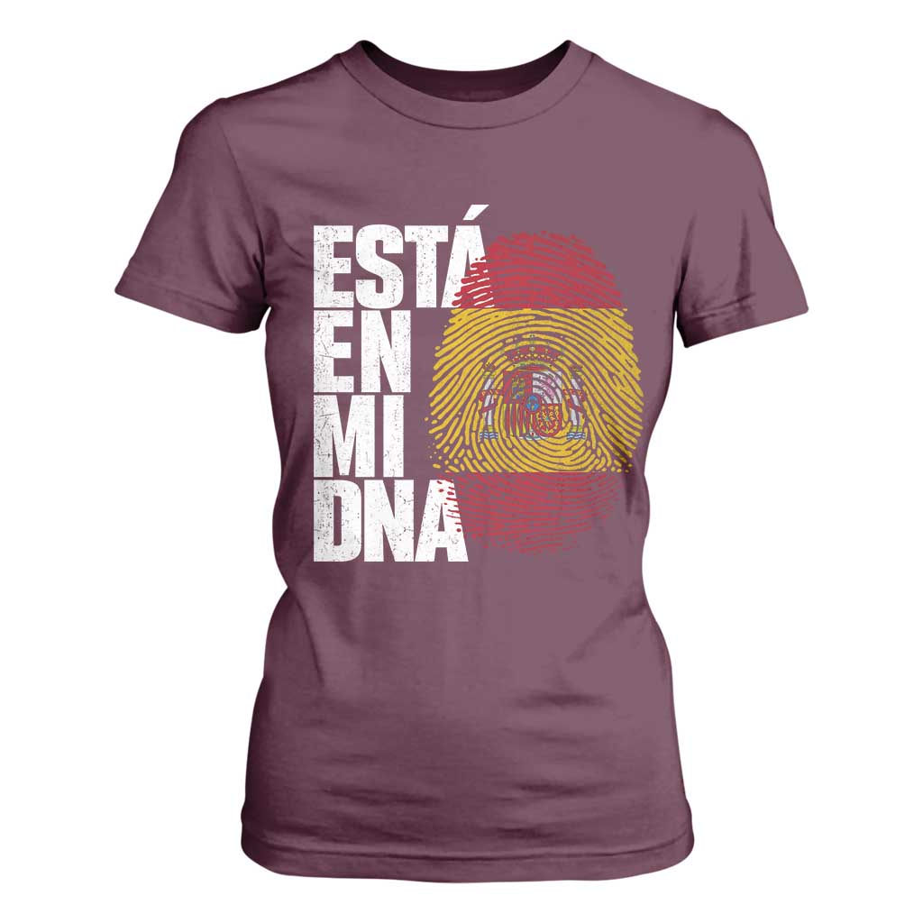 It's in My DNA Espana Spain Spanish Flag Pride T Shirt For Women TS14 Maroon Print Your Wear