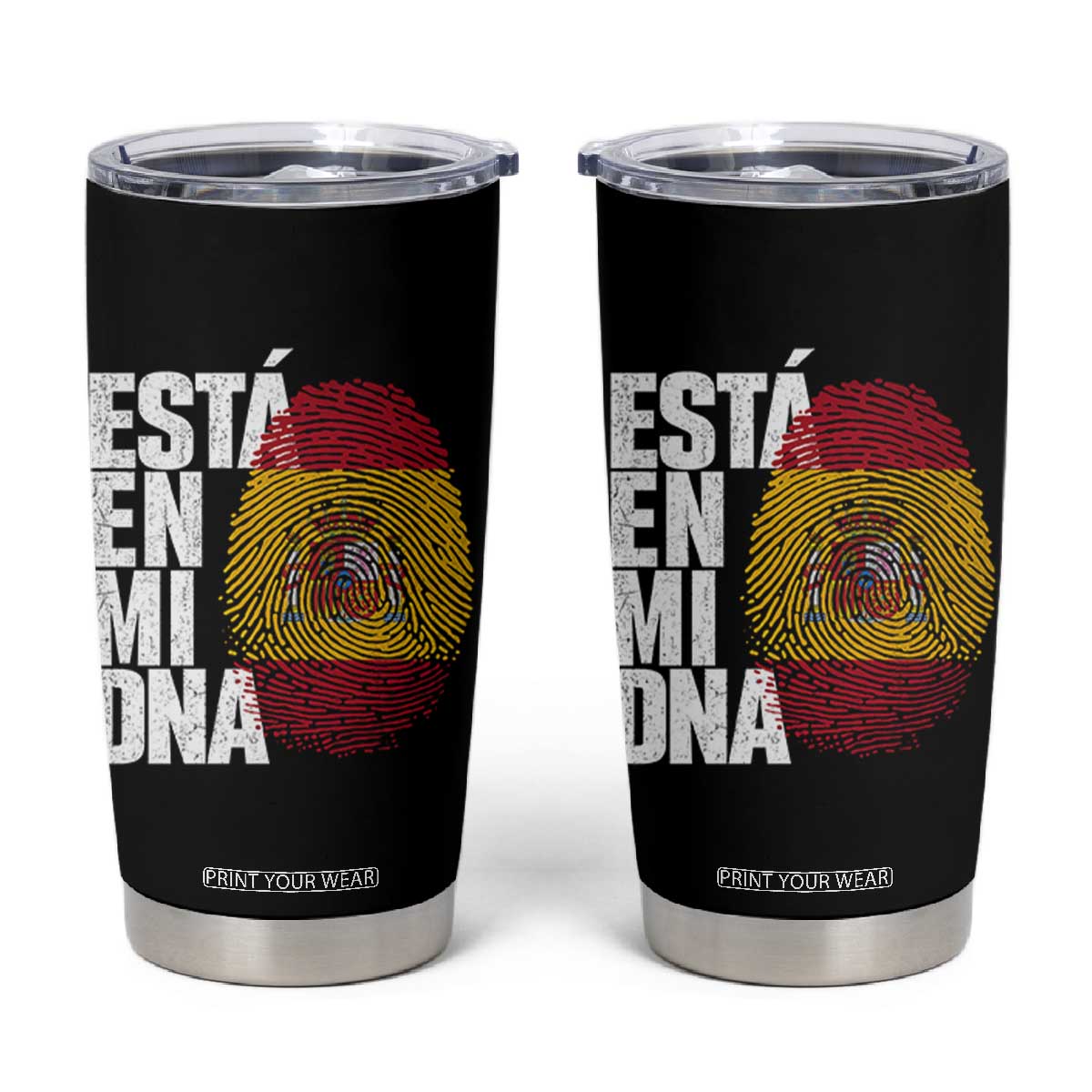 It's in My DNA Espana Spain Spanish Flag Pride Tumbler Cup TS14 Black Print Your Wear