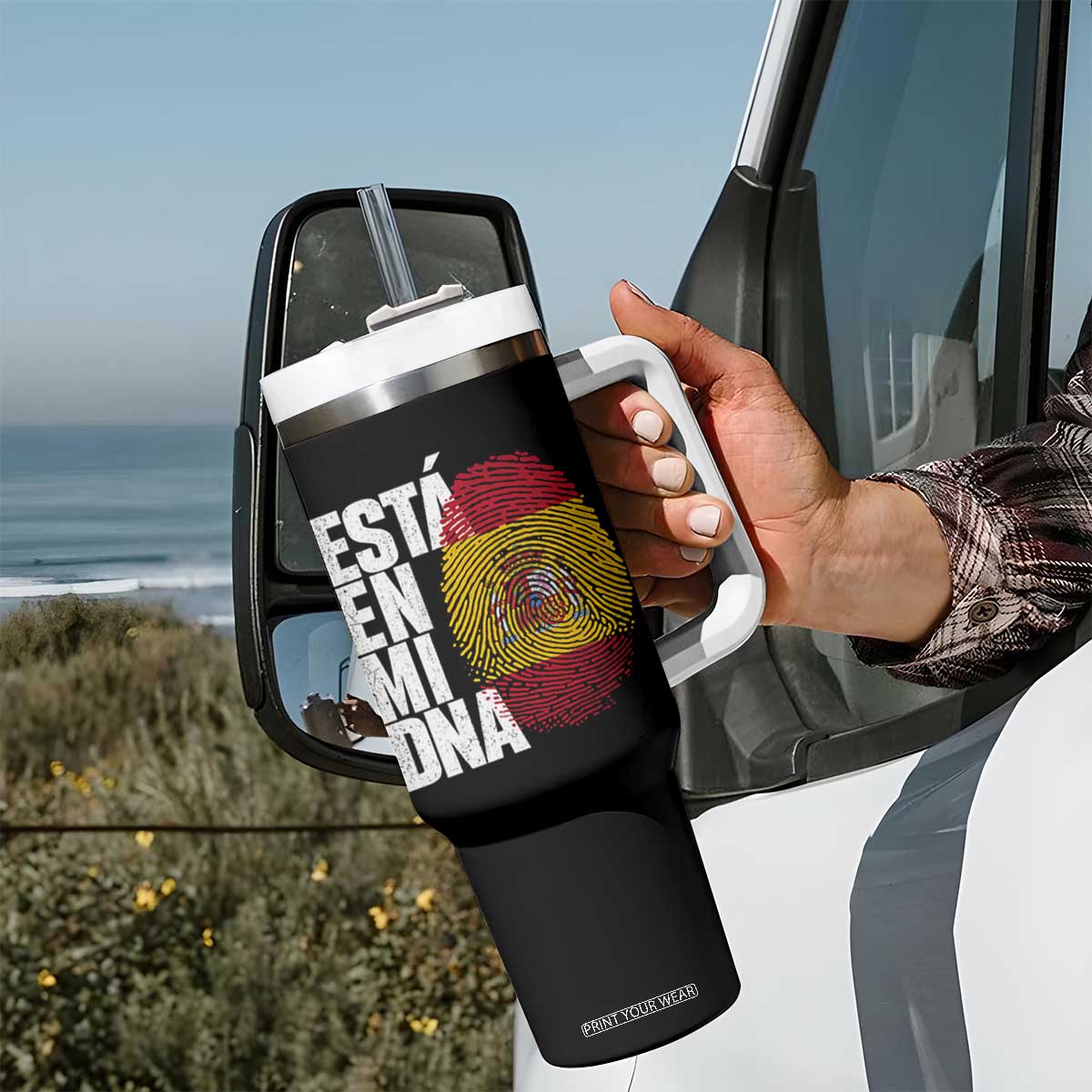 It's in My DNA Espana Spain Spanish Flag Pride Tumbler With Handle TS14 Print Your Wear