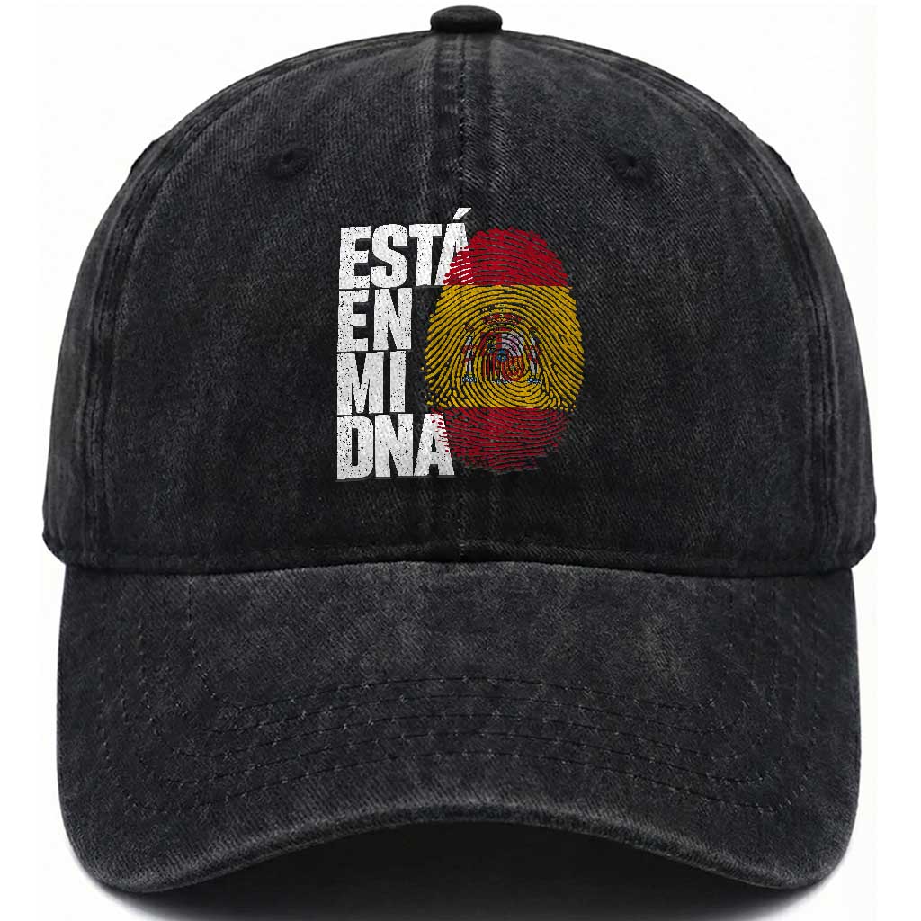 It's in My DNA Espana Spain Spanish Flag Pride Washed Cotton Baseball Cap TS14 Print Your Wear