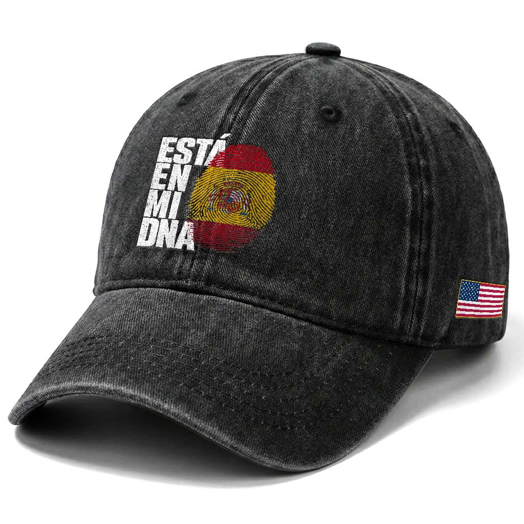 It's in My DNA Espana Spain Spanish Flag Pride Washed Cotton Baseball Cap TS14 Print Your Wear