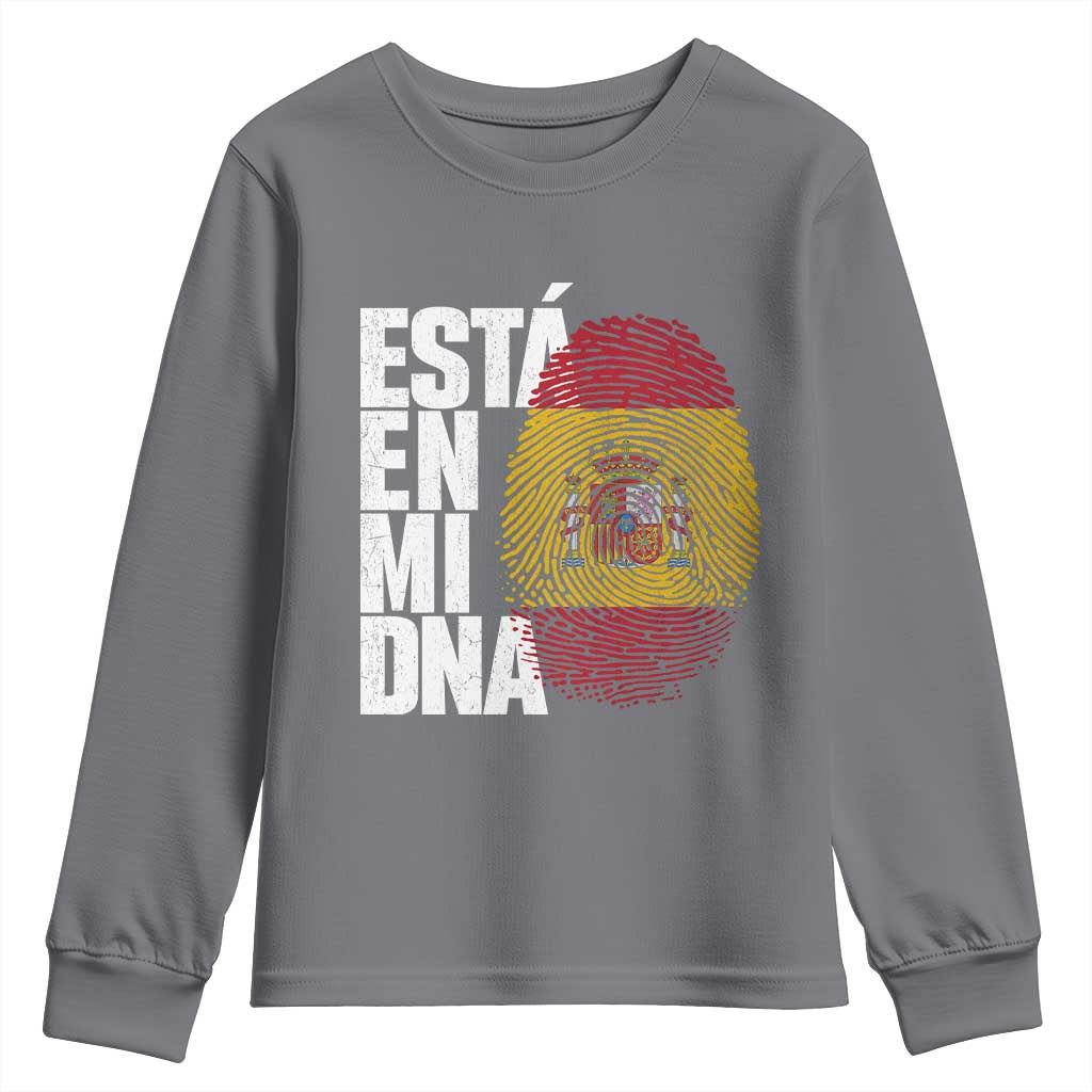 It's in My DNA Espana Spain Spanish Flag Pride Youth Sweatshirt TS14 Charcoal Print Your Wear