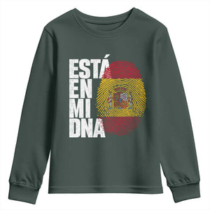It's in My DNA Espana Spain Spanish Flag Pride Youth Sweatshirt TS14 Dark Forest Green Print Your Wear