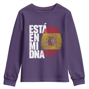 It's in My DNA Espana Spain Spanish Flag Pride Youth Sweatshirt TS14 Purple Print Your Wear