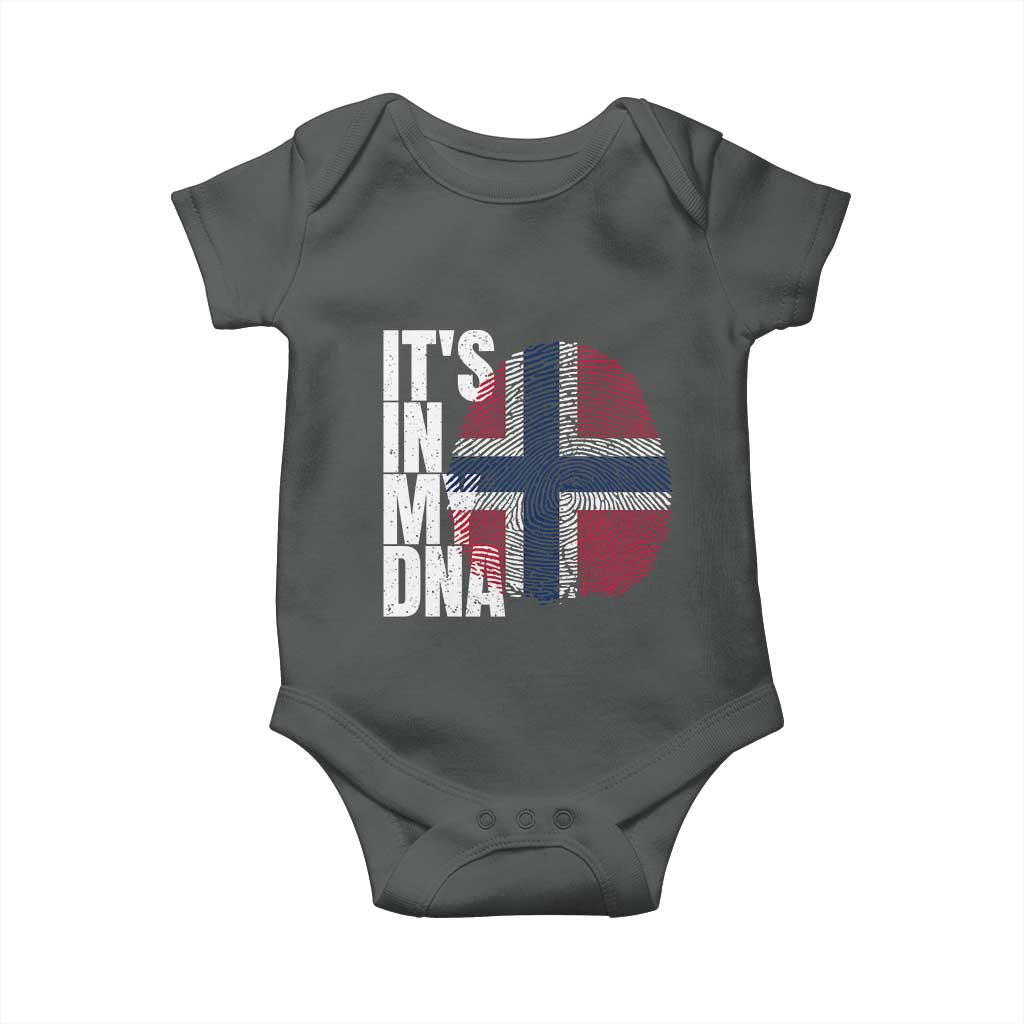 It's in My DNA Norway Norwegian Flag Pride Baby Onesie TS14 Dark Heather Print Your Wear
