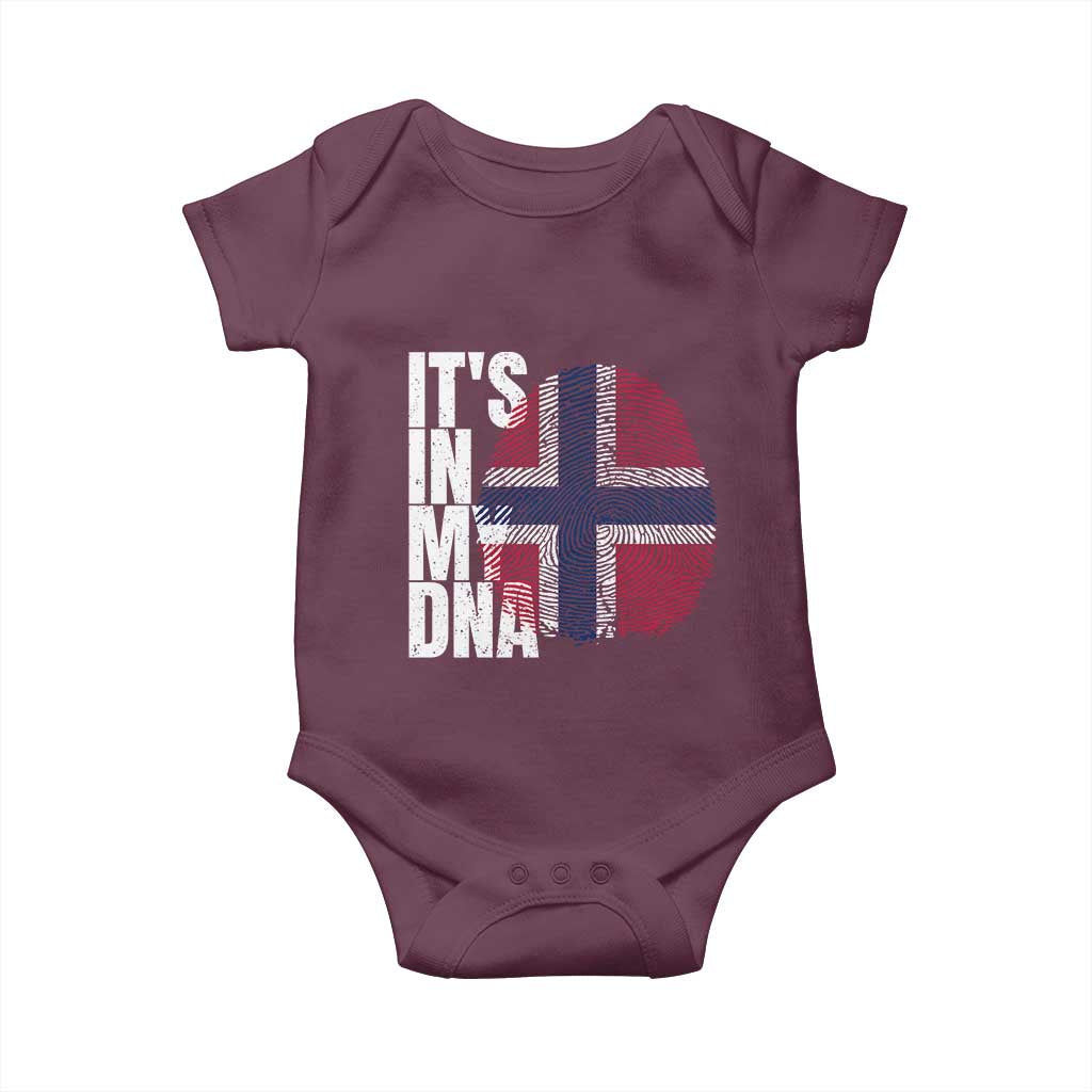 It's in My DNA Norway Norwegian Flag Pride Baby Onesie TS14 Maroon Print Your Wear