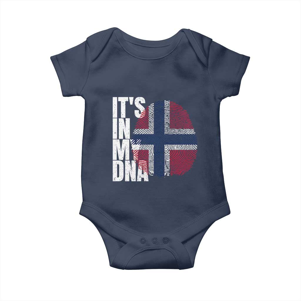 It's in My DNA Norway Norwegian Flag Pride Baby Onesie TS14 Navy Print Your Wear
