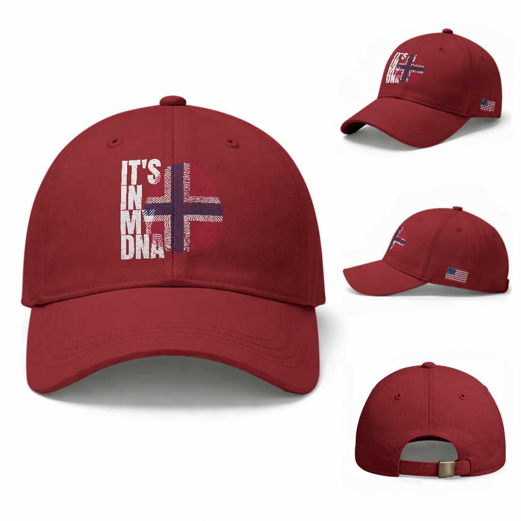 It's in My DNA Norway Norwegian Flag Pride Baseball Cap TS14 Baseball Cap Universal Fit Cherry Red Print Your Wear