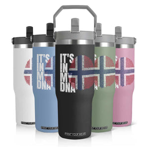 It's in My DNA Norway Norwegian Flag Pride Flip Straw Tumbler TS14 Print Your Wear