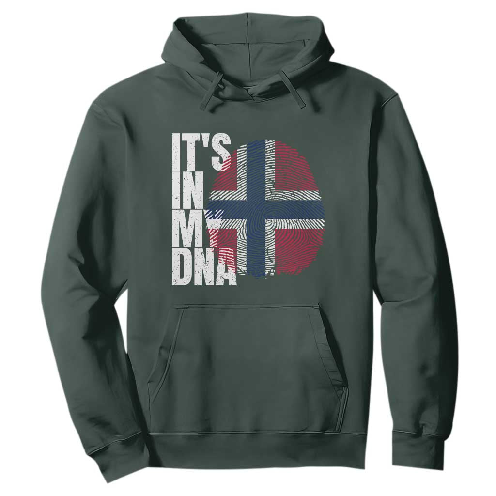 It's in My DNA Norway Norwegian Flag Pride Hoodie TS14 Dark Forest Green Print Your Wear