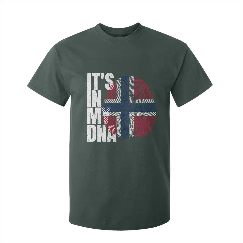 It's in My DNA Norway Norwegian Flag Pride T Shirt For Kid TS14 Dark Forest Green Print Your Wear