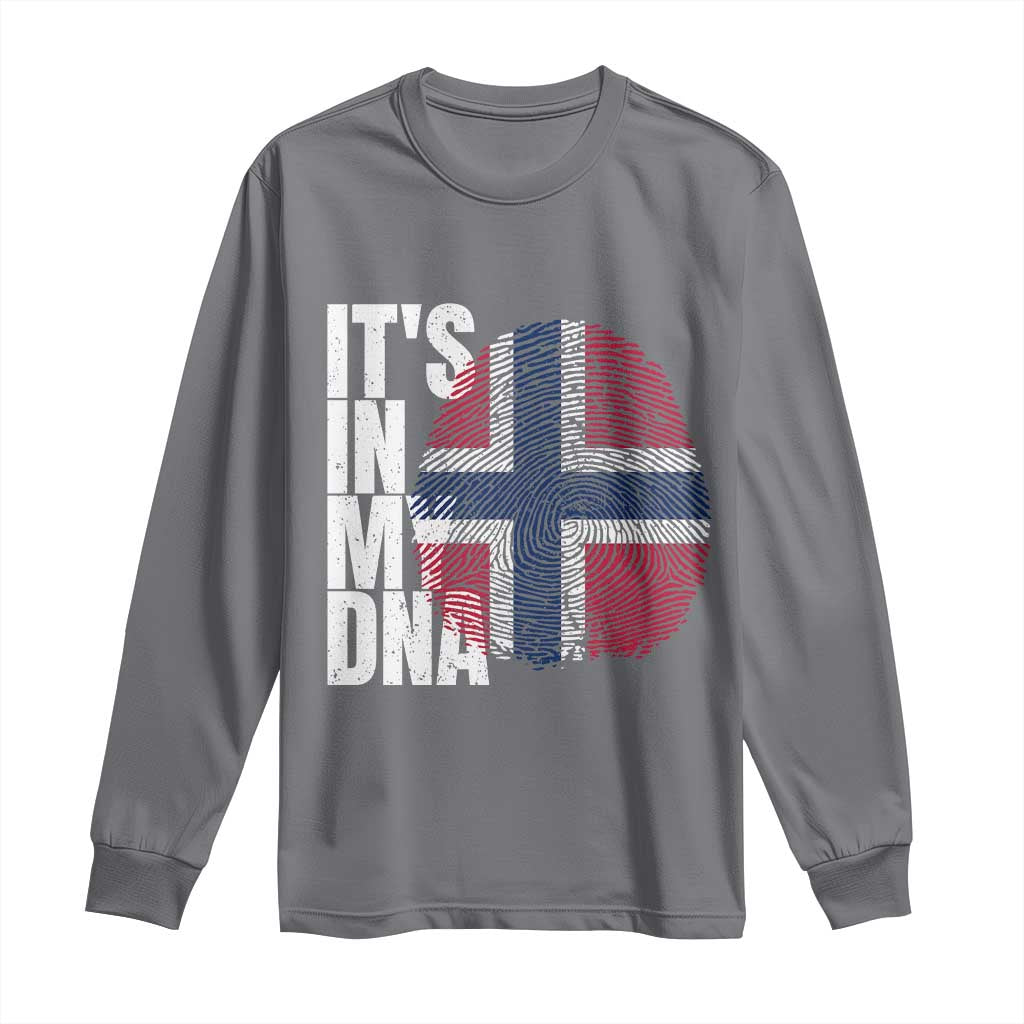 It's in My DNA Norway Norwegian Flag Pride Long Sleeve Shirt TS14 Charcoal Print Your Wear