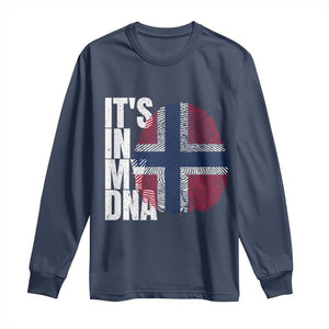 It's in My DNA Norway Norwegian Flag Pride Long Sleeve Shirt TS14 Navy Print Your Wear
