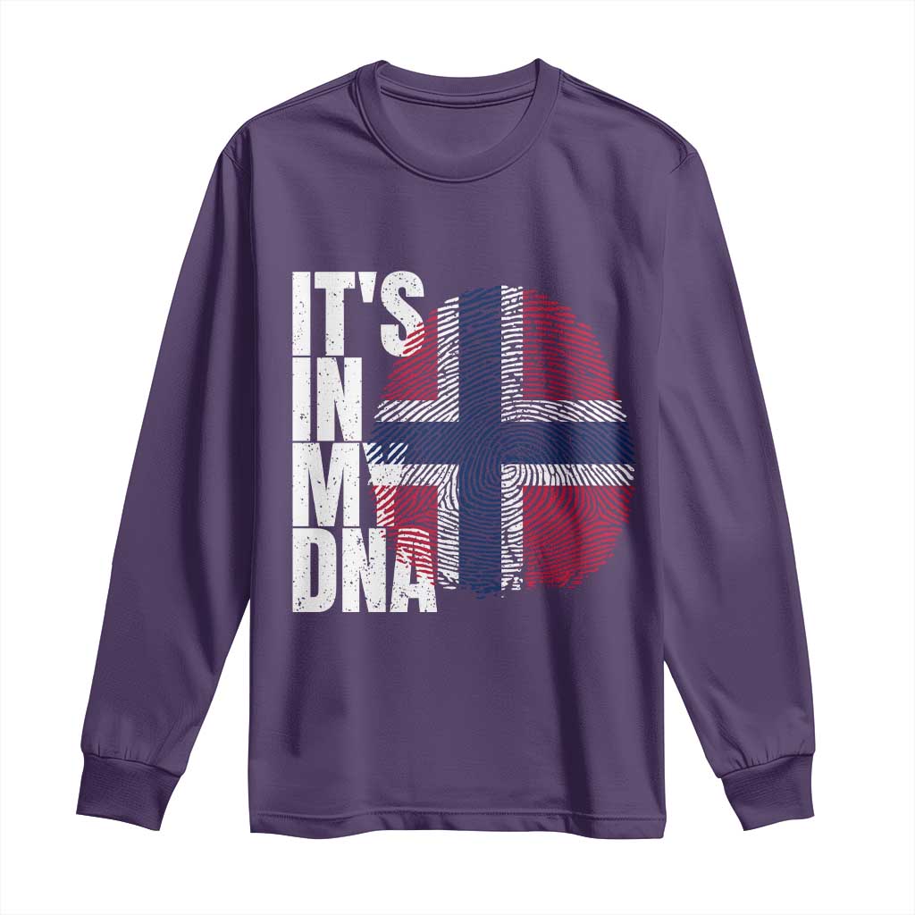 It's in My DNA Norway Norwegian Flag Pride Long Sleeve Shirt TS14 Purple Print Your Wear