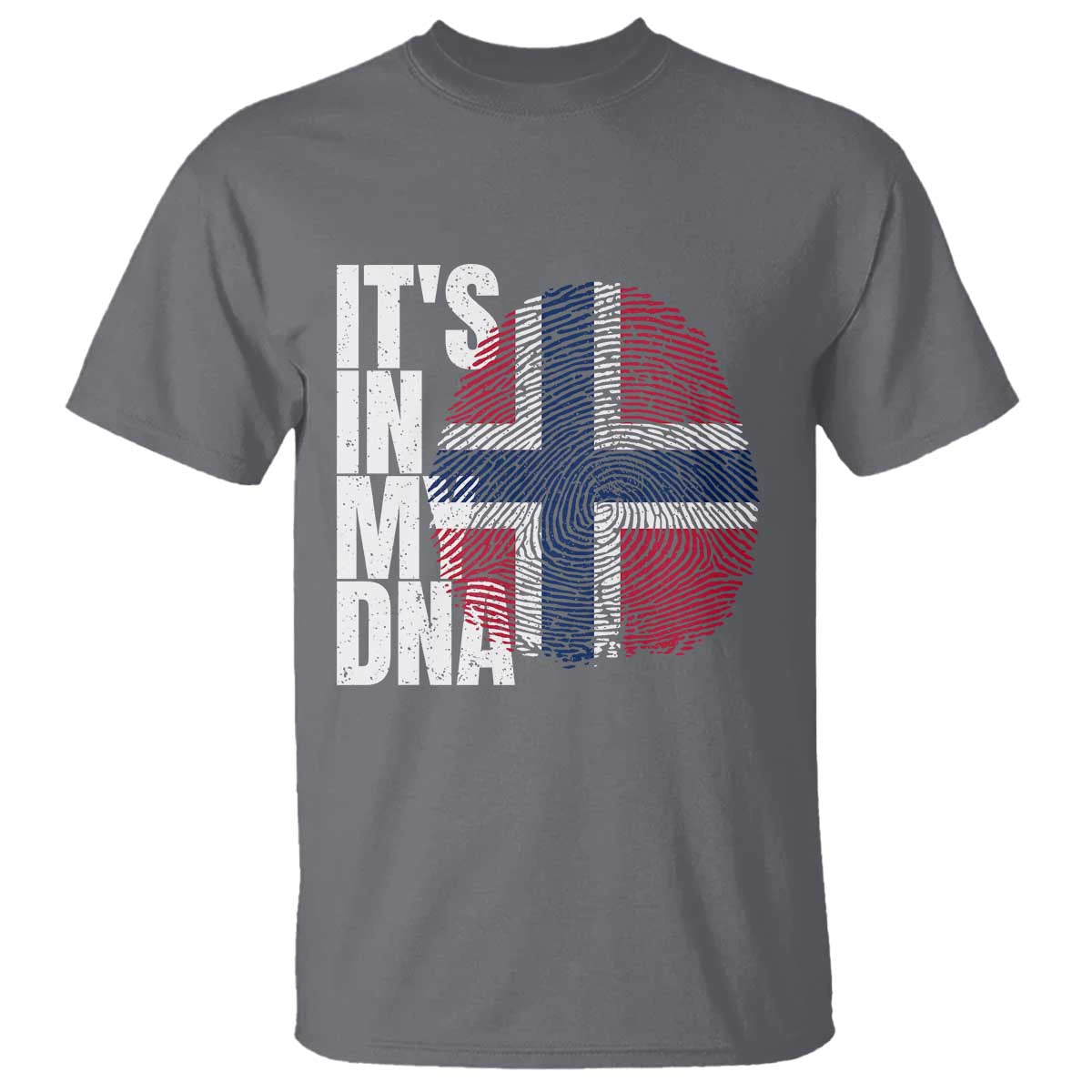 It's in My DNA Norway Norwegian Flag Pride T Shirt TS14 Charcoal Print Your Wear