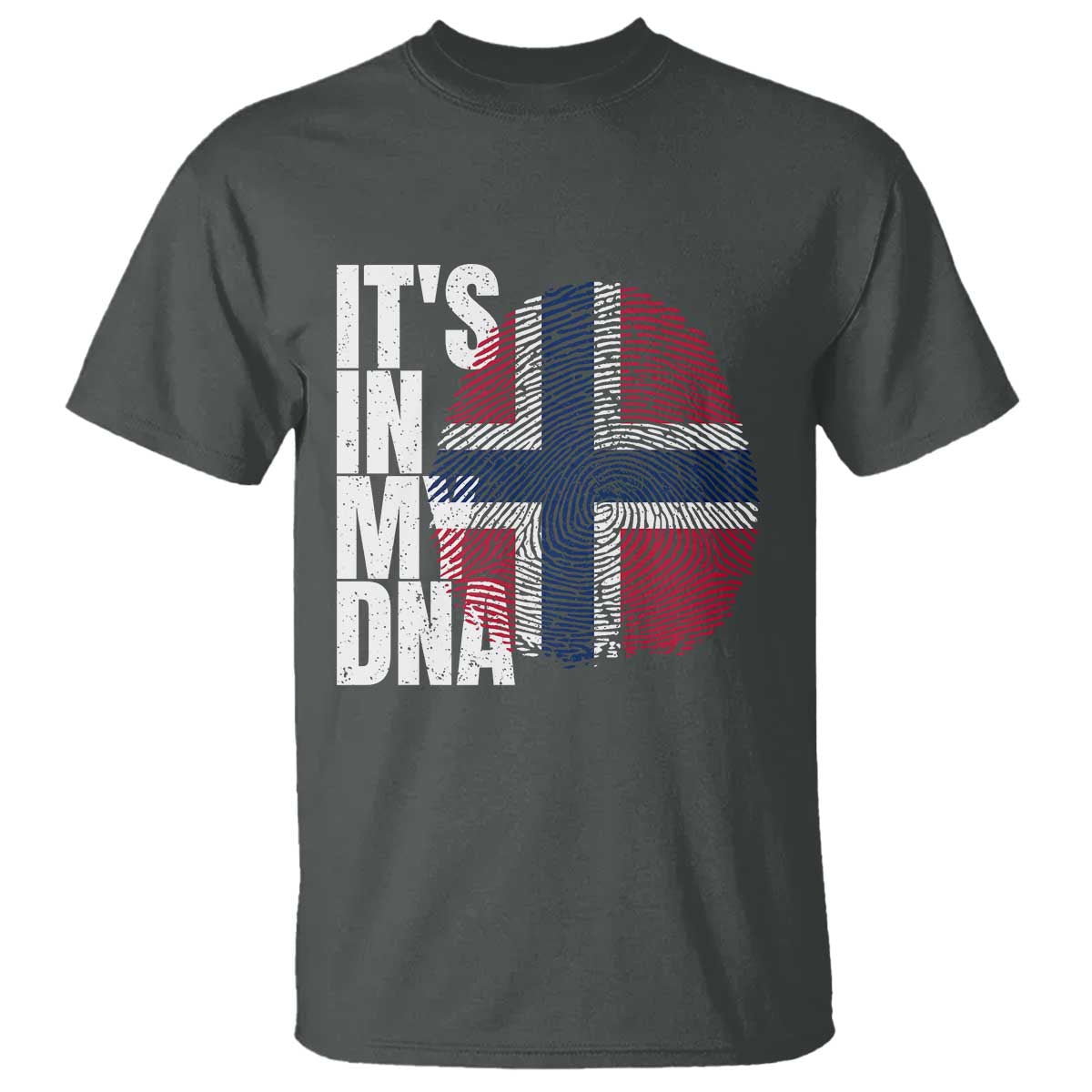 It's in My DNA Norway Norwegian Flag Pride T Shirt TS14 Dark Heather Print Your Wear