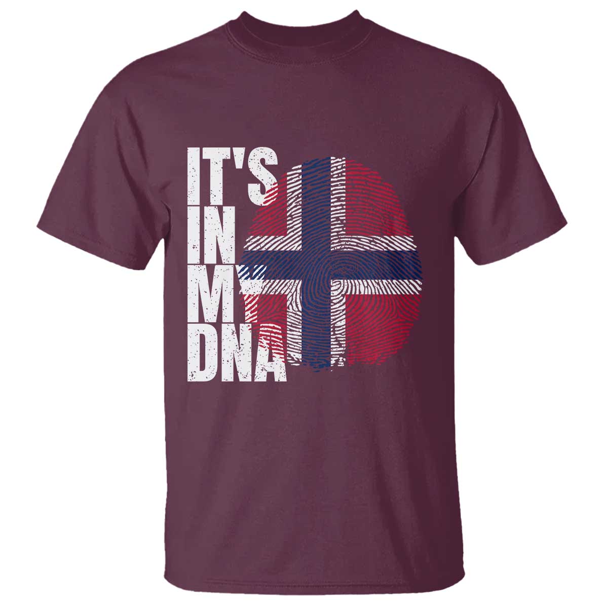 It's in My DNA Norway Norwegian Flag Pride T Shirt TS14 Maroon Print Your Wear
