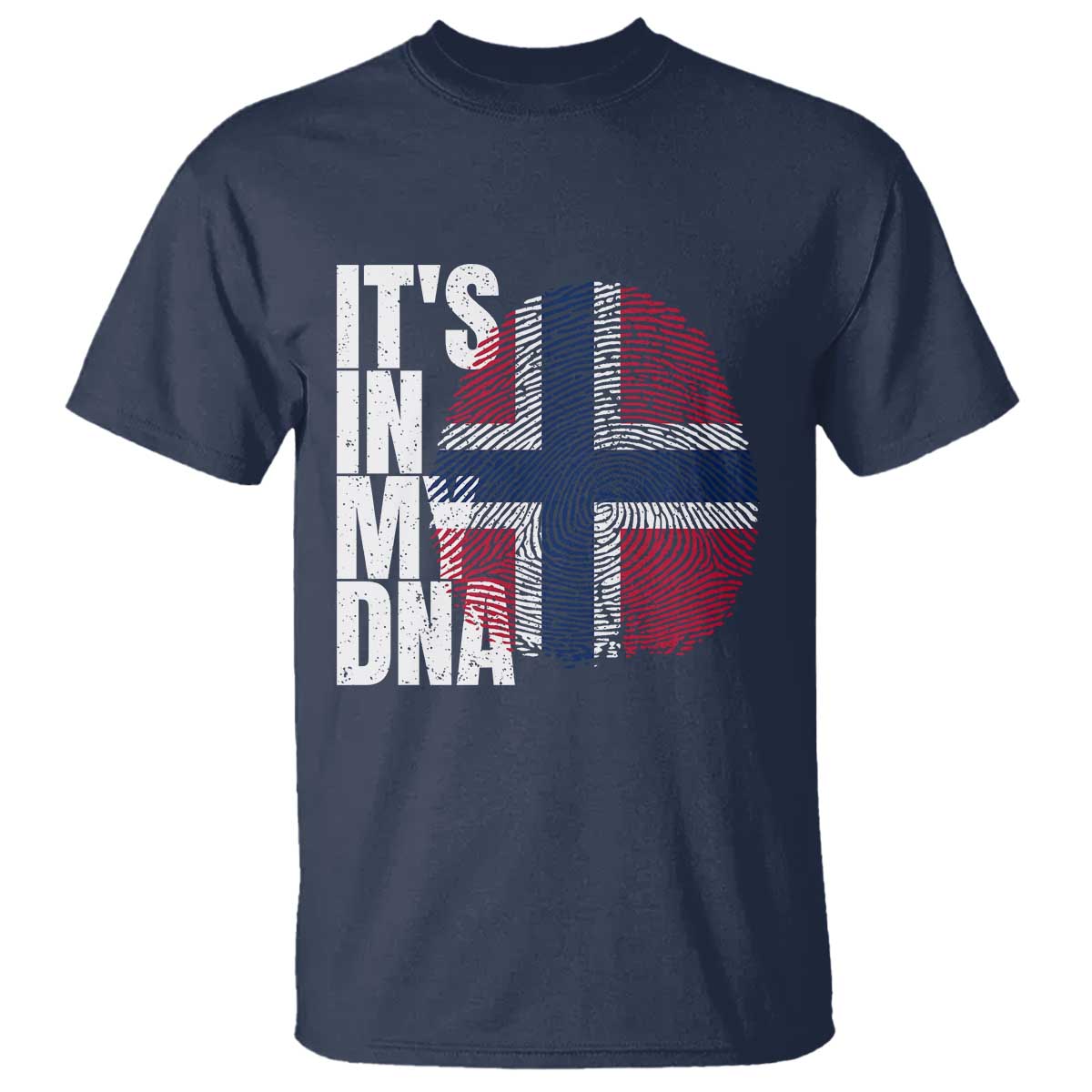 It's in My DNA Norway Norwegian Flag Pride T Shirt TS14 Navy Print Your Wear