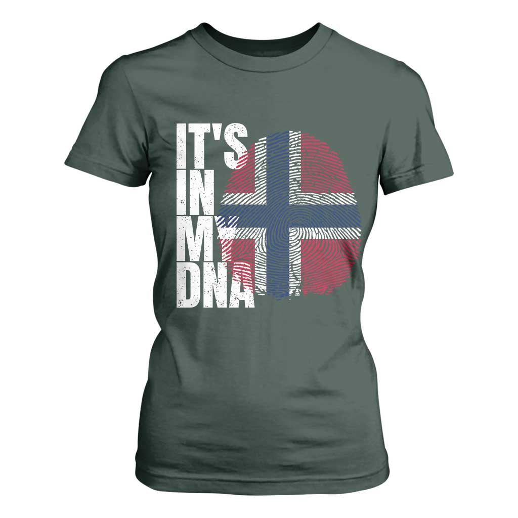 It's in My DNA Norway Norwegian Flag Pride T Shirt For Women TS14 Dark Forest Green Print Your Wear