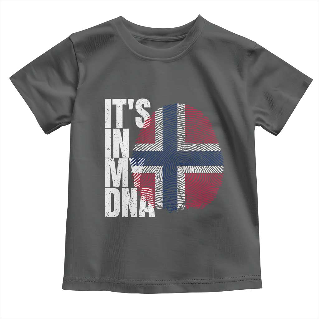 It's in My DNA Norway Norwegian Flag Pride Toddler T Shirt TS14 Dark Heather Print Your Wear