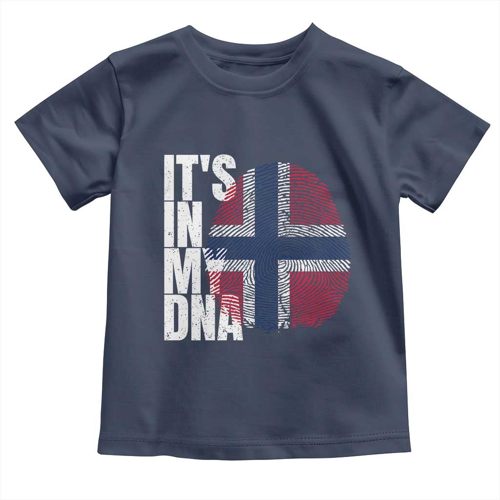 It's in My DNA Norway Norwegian Flag Pride Toddler T Shirt TS14 Navy Print Your Wear