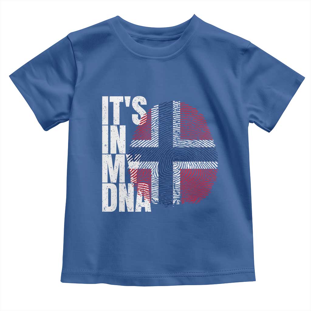 It's in My DNA Norway Norwegian Flag Pride Toddler T Shirt TS14 Royal Blue Print Your Wear