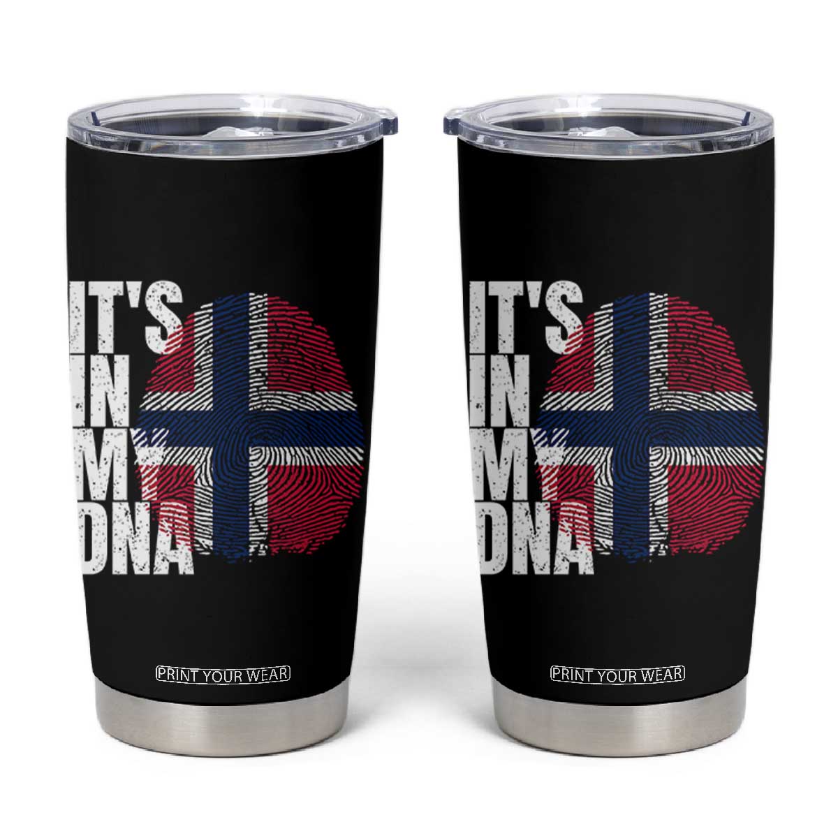 It's in My DNA Norway Norwegian Flag Pride Tumbler Cup TS14 Black Print Your Wear