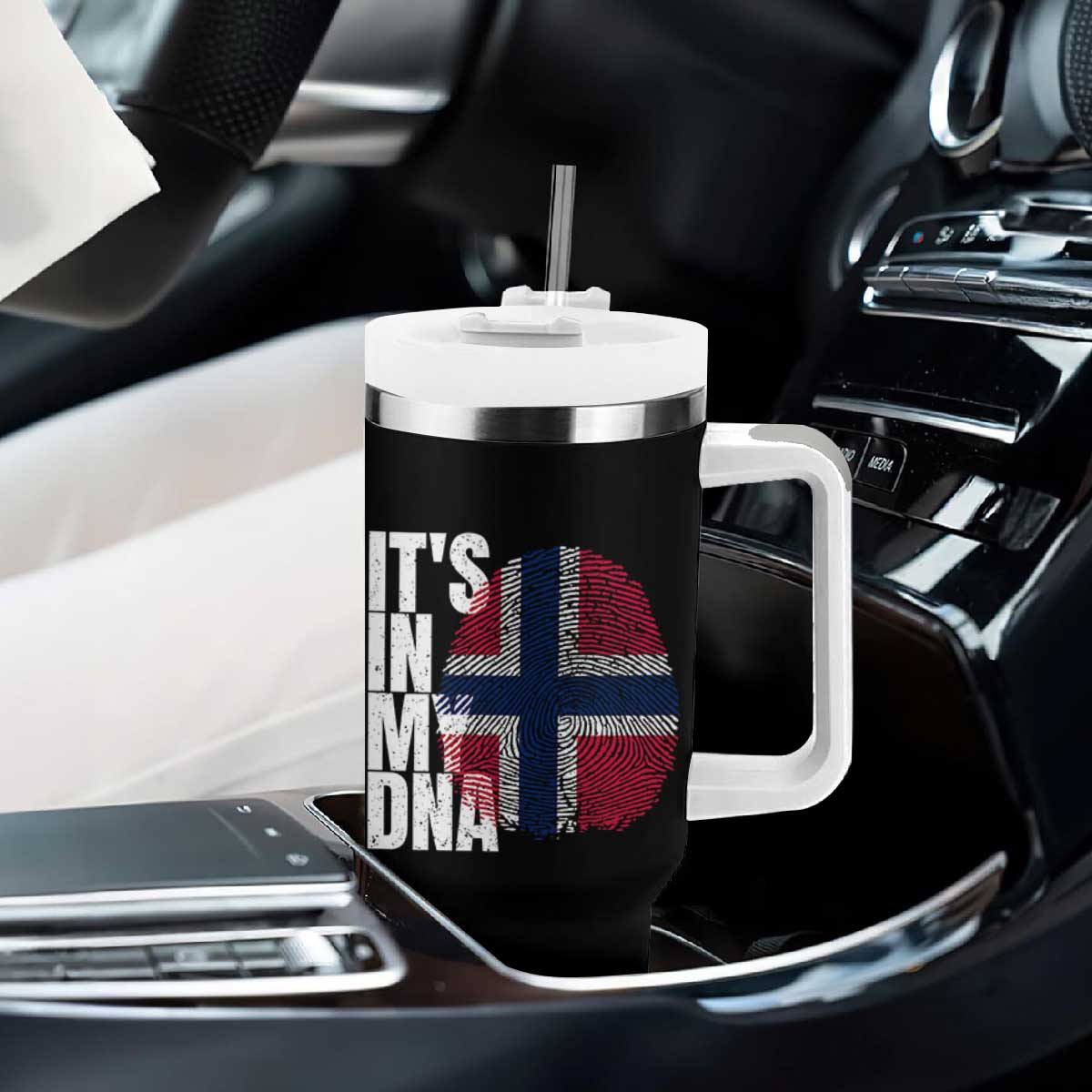 It's in My DNA Norway Norwegian Flag Pride Tumbler With Handle TS14 Print Your Wear