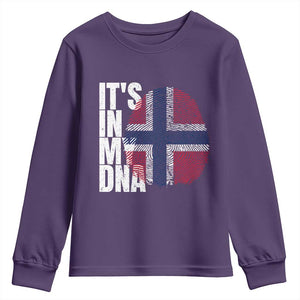 It's in My DNA Norway Norwegian Flag Pride Youth Sweatshirt TS14 Purple Print Your Wear
