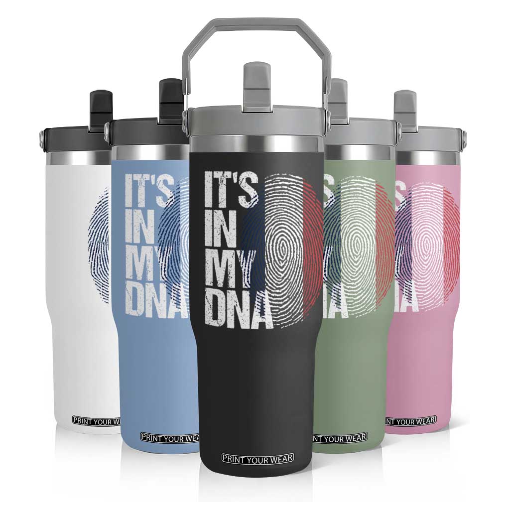 It's in My DNA France French Flag Flip Straw Tumbler TS14 Print Your Wear