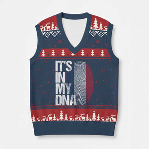 It's in My DNA France French Flag V-Neck Knit Sweater Vest TS14 Navy Red Print Your Wear