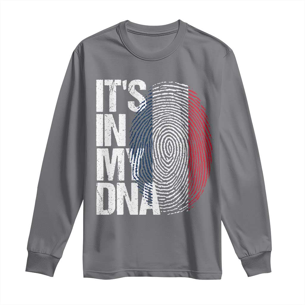 It's in My DNA France French Flag Long Sleeve Shirt TS14 Charcoal Print Your Wear