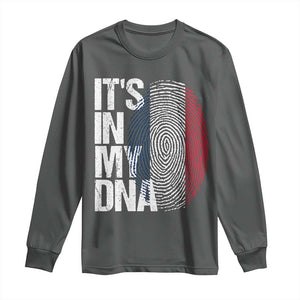It's in My DNA France French Flag Long Sleeve Shirt TS14 Dark Heather Print Your Wear