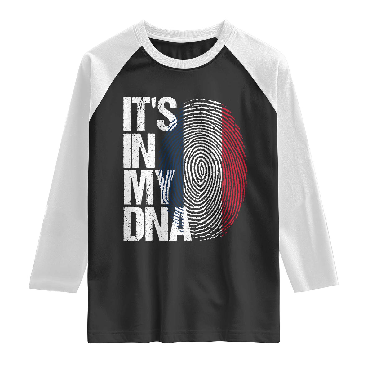 It's in My DNA France French Flag Raglan Shirt TS14 Black White Print Your Wear