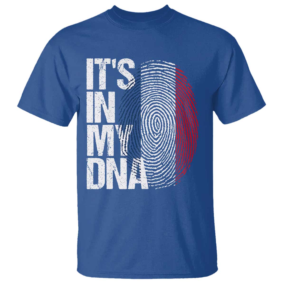 It's in My DNA France French Flag T Shirt TS14 Royal Blue Print Your Wear