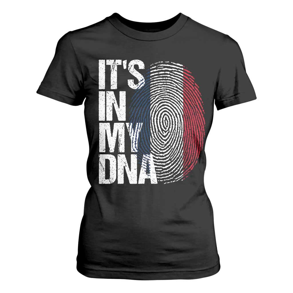 It's in My DNA France French Flag T Shirt For Women TS14 Black Print Your Wear