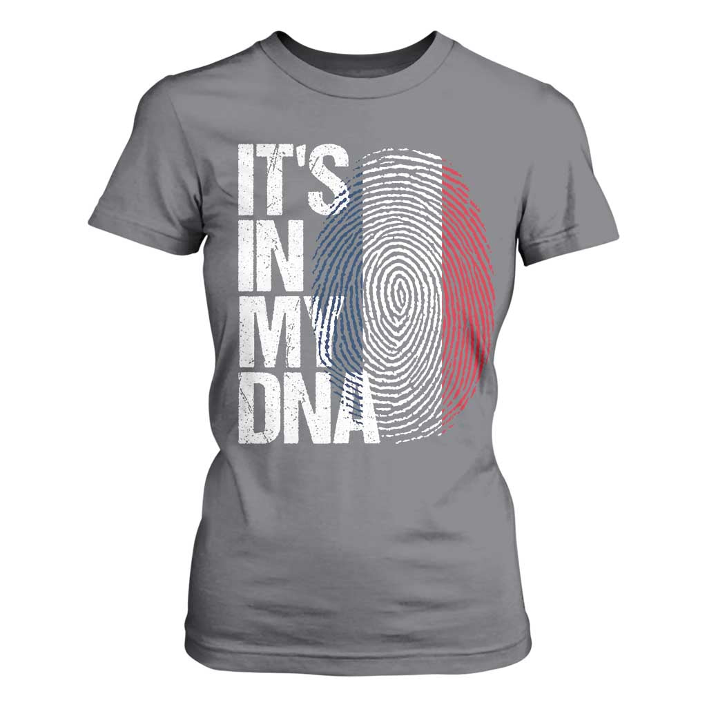 It's in My DNA France French Flag T Shirt For Women TS14 Charcoal Print Your Wear