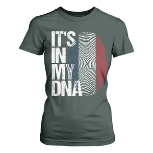 It's in My DNA France French Flag T Shirt For Women TS14 Dark Forest Green Print Your Wear