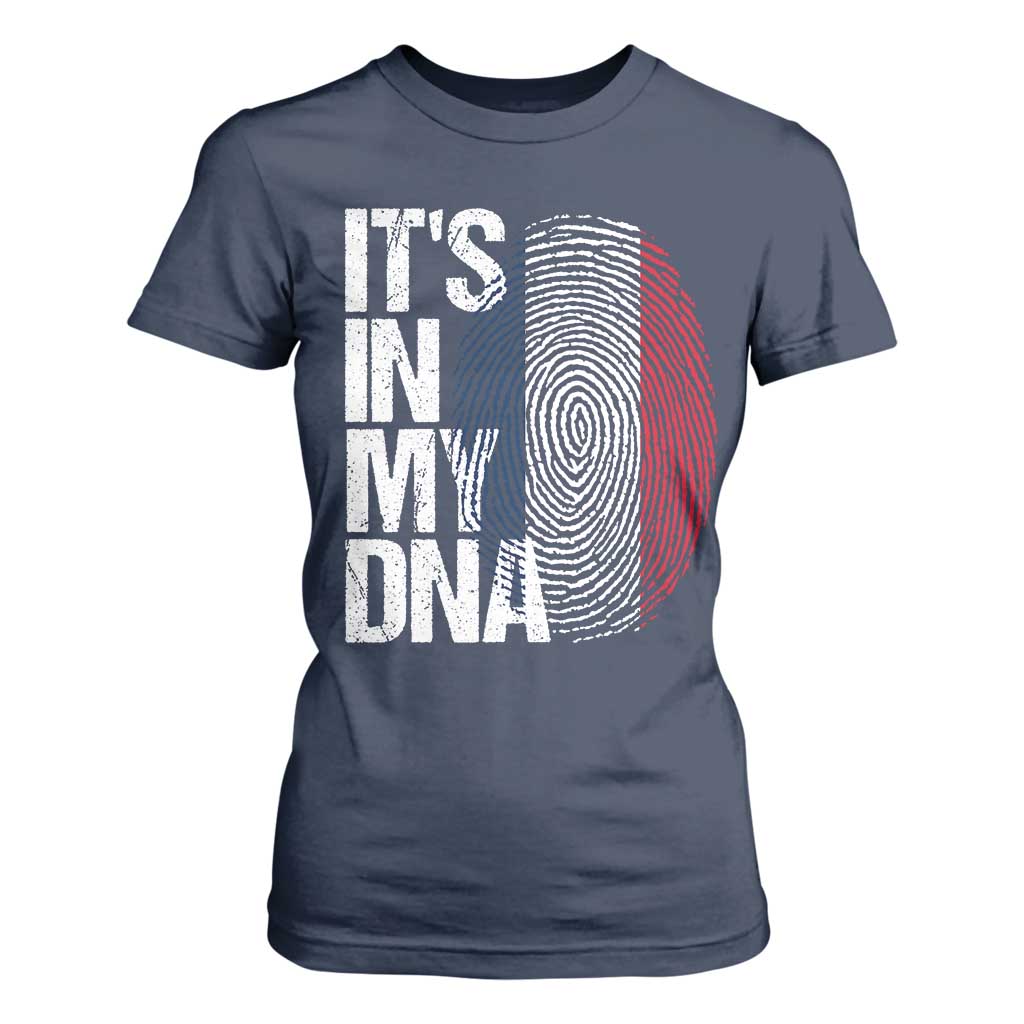 It's in My DNA France French Flag T Shirt For Women TS14 Navy Print Your Wear