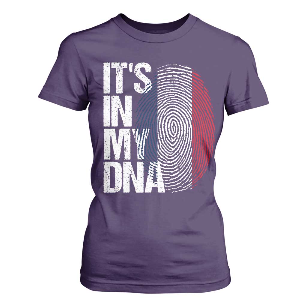 It's in My DNA France French Flag T Shirt For Women TS14 Purple Print Your Wear