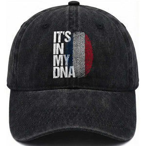 It's in My DNA France French Flag Washed Cotton Baseball Cap TS14 Print Your Wear