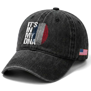 It's in My DNA France French Flag Washed Cotton Baseball Cap TS14 Print Your Wear
