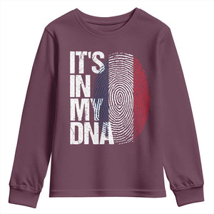 It's in My DNA France French Flag Youth Sweatshirt TS14 Maroon Print Your Wear