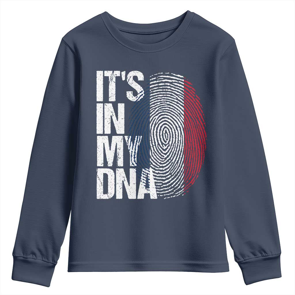 It's in My DNA France French Flag Youth Sweatshirt TS14 Navy Print Your Wear